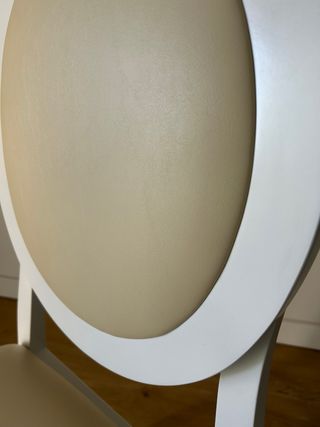 Lote 4 Sillas Tapizadas Piel Beige