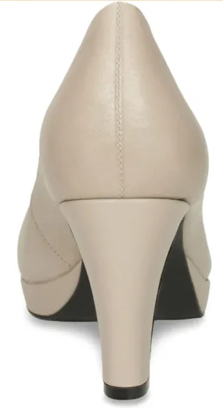 BATA Zapatos Tacón Piel T38 Beige Nuevos