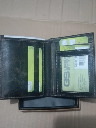 Cartera Billetera de Piel Marrón URBAN