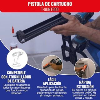 TIVOLY - Pistola de Cartuchos T-Gun F300 - Adaptab