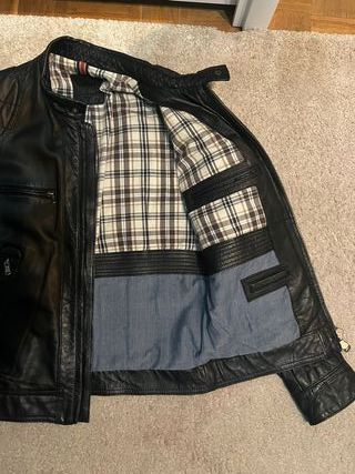 Chaqueta Biker Cuero Negra