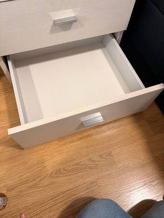 Mesita de noche blanca/gris