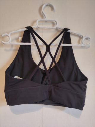 Top Sujetador Deportivo Negro L espalda cruzada