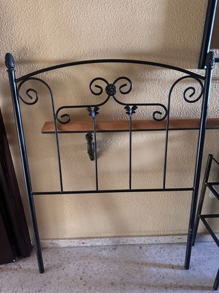 Cabecero cama individual negro/grisaceo