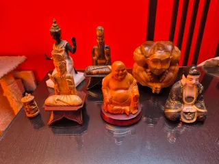 Figuras Budistas Madera, Porcelana, Resina