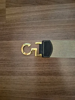 Cinturón elástico con hebilla dorada