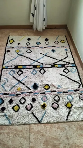 Alfombra lavable diseño geométrico. 100% algodón.