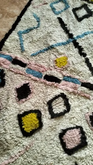 Alfombra lavable diseño geométrico. 100% algodón.