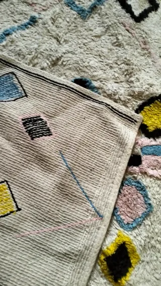 Alfombra lavable diseño geométrico. 100% algodón.