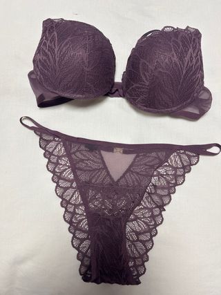 Conjunto lencería morado Y conjunto verde