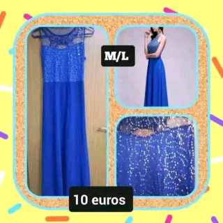Vestido largo azul M/L