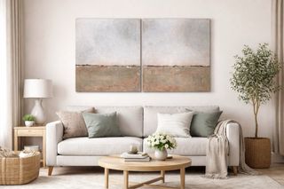 Quadri Astratti Beige e Grigio