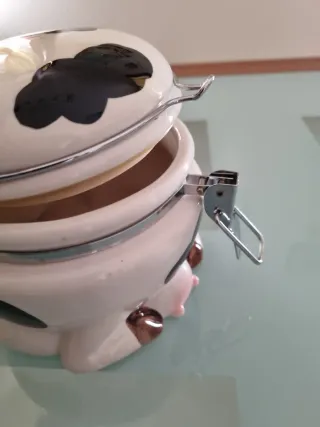 Barattolo vintage mucca ceramica