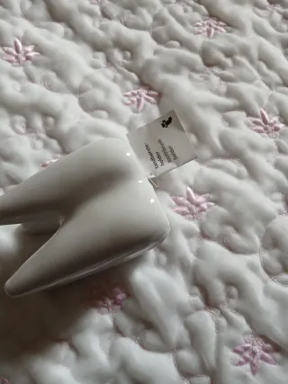 Portaspazzolino dente ceramica bianco