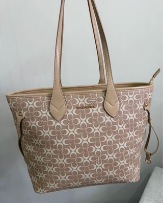 Borsa Shopping Coconuda Monogram Beige/Marrone