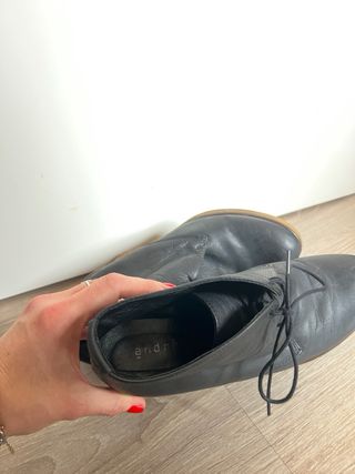 Botines de piel con cuña mujer talla 39