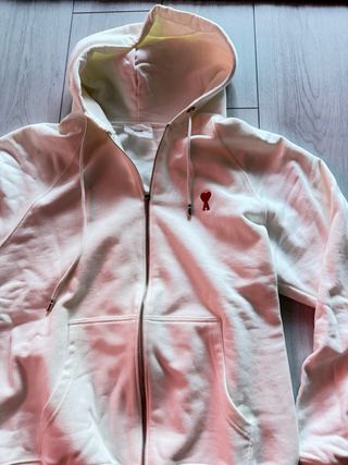 Tuta Ami Paris con cappuccio bianca