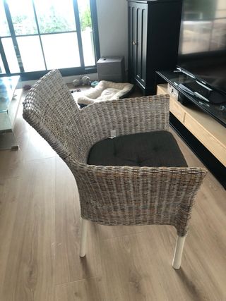 Mesa Comedor Cristal 160cm Patas Madera y 4 sillon