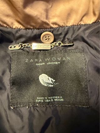 Chaqueta Plumas Zara Beige