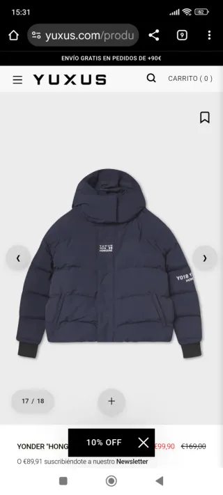 Plumífero azul Yuxus. Sin estrenar. Con etiqueta