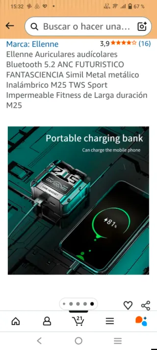 Auriculares Ellenne Bluetooth 5.2 ANC