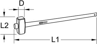 KS Tools 142.6401 - Martillo a dos manos con mango