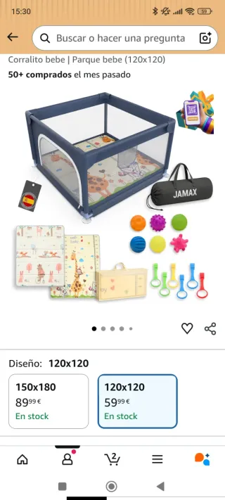 Parque infantil Jamax 120x120