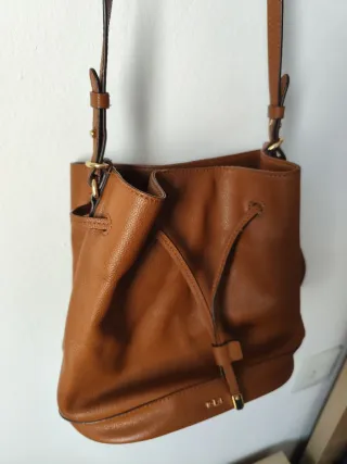 Bolso de piel marrón Ralph Lauren