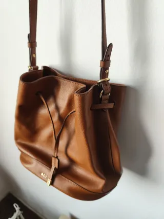 Bolso de piel marrón Ralph Lauren