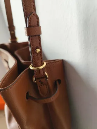 Bolso de piel marrón Ralph Lauren