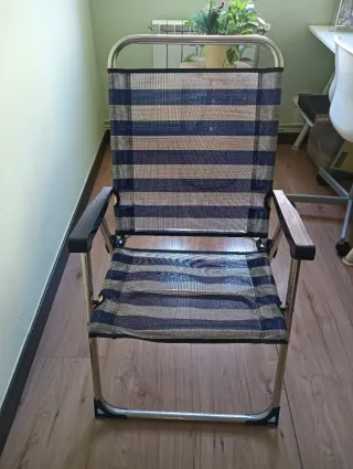 Silla Plegable Playa Beige y Azul