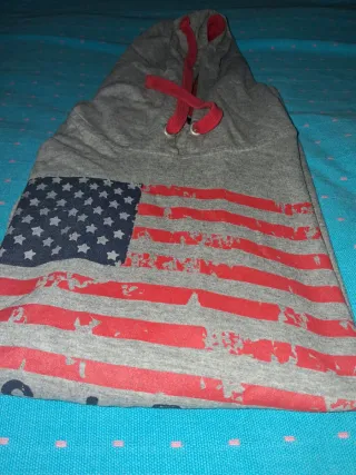 Sudadera Inside Gris con Bandera USA