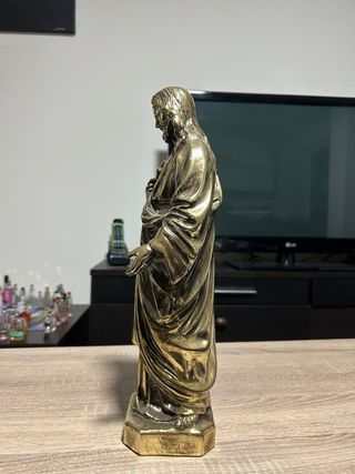 Escultura Sagrado Corazón de Jesús - metal macizo