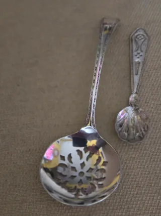 Juego de 11 cucharillas de metal plateado