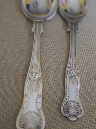 Juego de 11 cucharillas de metal plateado