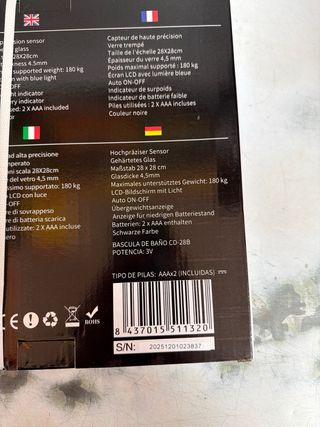 Báscula Baño Digital EURO LIFE CD-28B