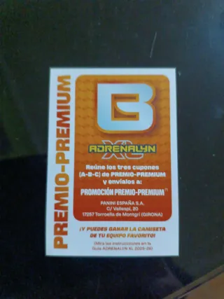 Panini Adrenalyn XL Cupón Premio-Premium