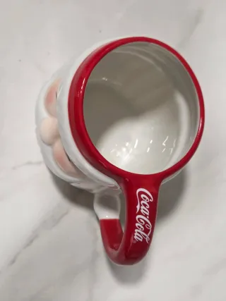 Taza Papá Noel Cerámica Roja y Blanca