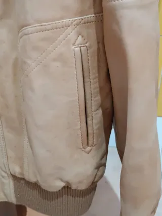 Cazadora de piel BRITAIN beige