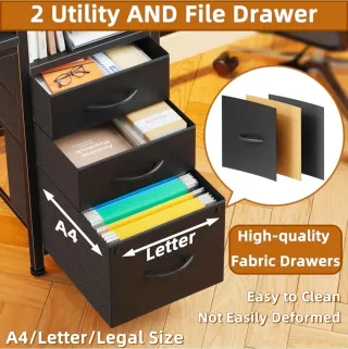 Escritorio doble OURREU 236cm con cajonera