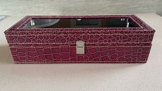 Joyero para relojes púrpura y plateado