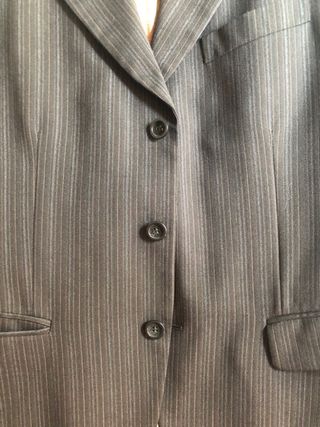 Traje de raya negro POINT, Caramelo. Talla 48