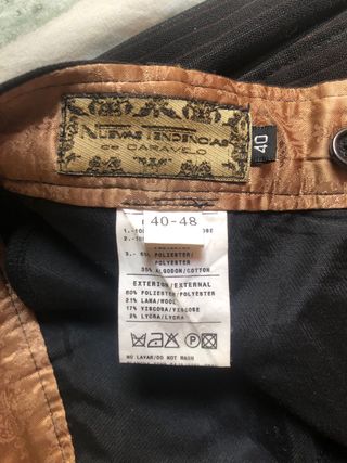 Traje de raya negro POINT, Caramelo. Talla 48