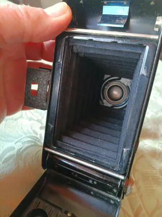 Antica fotocamera a soffietto Funziona al 100%