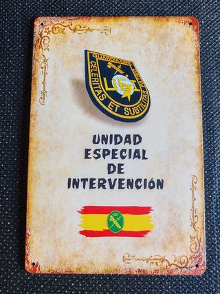 Cartel Metálico Unidad Especial Intervención GC