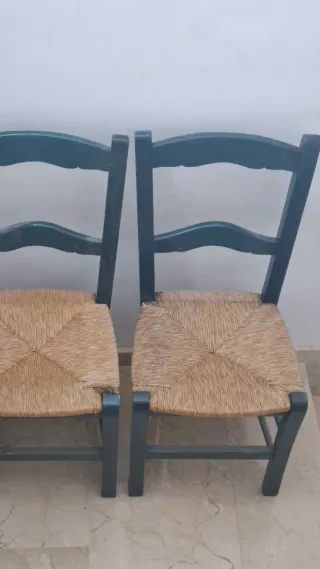 2 Sillas de Enea Madera y Yute