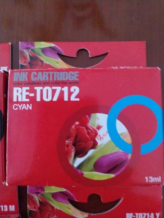 4 Cartuchos Tinta RE-T0711 Negro, Cyan, Magenta, A