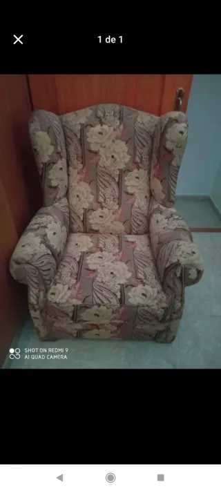 Sillón de 1 plaza con flores