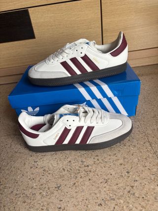 Zapatillas Adidas Samba Blancas y Rojas