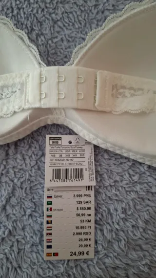 Sujetador encaje sin aros blanco